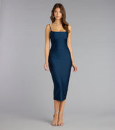 Lace-Up Allure Bodycon Midi Dress