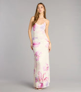 Soft Focus Florals Mesh Maxi Dress
