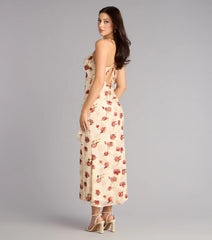Rosewater Romance Chiffon Midi Dress