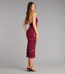 Midnight Garden Floral Midi Dress