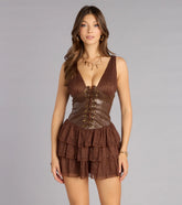 Lace Up and Take Over Mini Dress