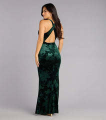Miriam Floral Velvet Mermaid Formal Dress